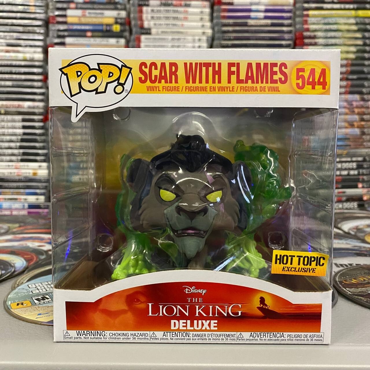 Sale Funko Pop! Disney The Lion King Scar With Flames #544 Vinyl Figure