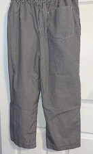 2 Checkered Chef Pants Black White Uniform Draw String Baggy 3 Pockets Zipper