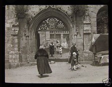 Glass Magic Lantern Slide A CHURCH OR ABBEY IN BRITTANY NO1 C1910 FRANCE