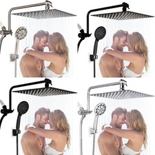 High Pressure Showerhead Combo,12'' All Metal Rainfall Shower Head with Handheld
