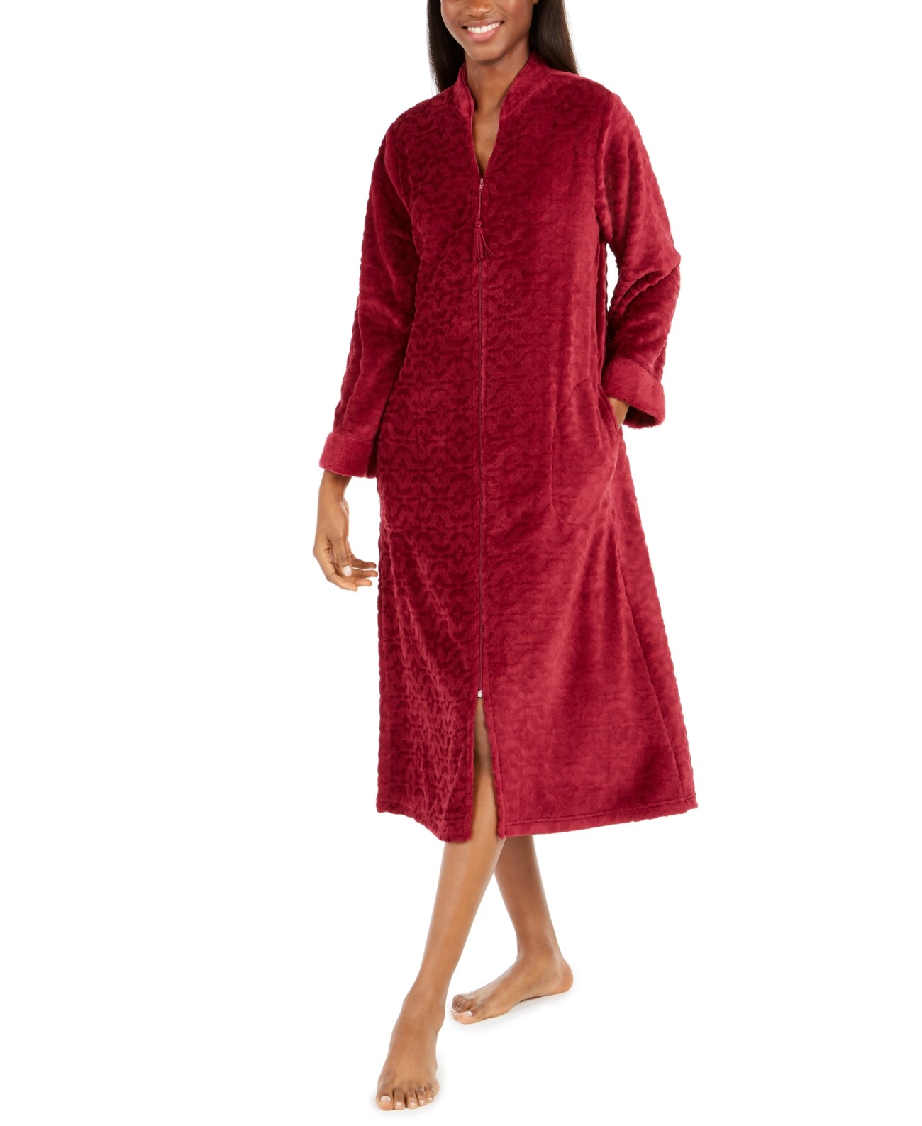 zip front plush robe