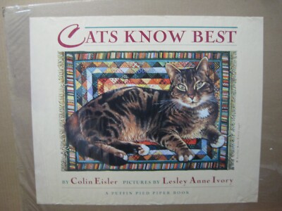 Cats know best promo Vintage 1992 poster Colin Eisler  puffin pied book 14357
