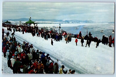 1960 Quebec QC Canada Postcard Popularite De La Terrasse Dufferin Hiver Exterior