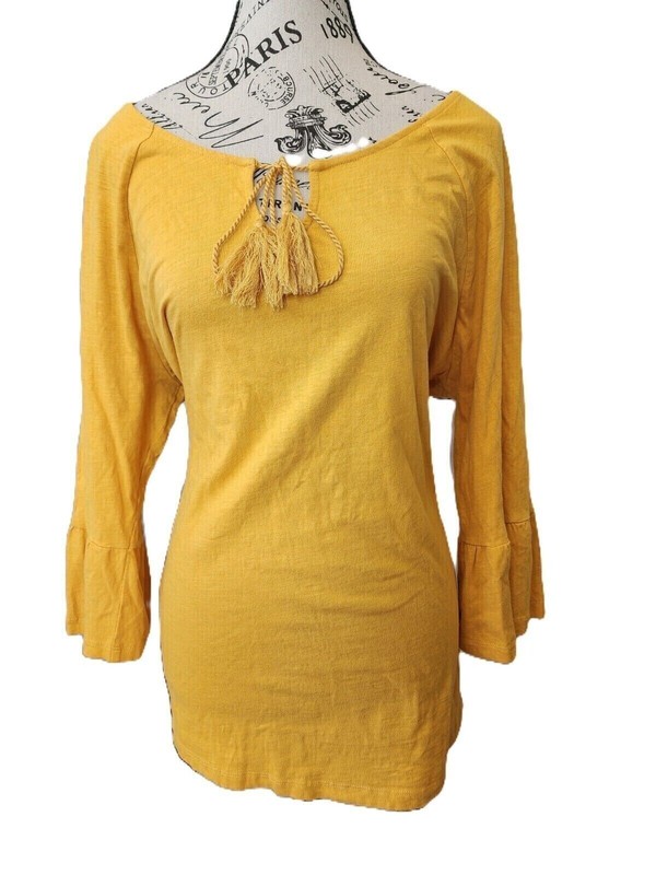 CHRISTOPHER & BANKS yellow blouse- size XL