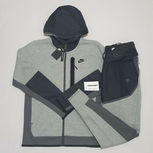grey nike tech tracksuit