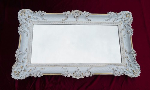 XXL WANDSPIEGEL SILBER 96x57 ANTIK BAROCK SHABBY CHIC FLURSPIEGEL SCHMINKSPIEGEL - Picture 84 of 160