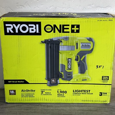 Ryobi ONE+ 18V AirStrike 18 Gauge Brad Nailer Cordless Model P321