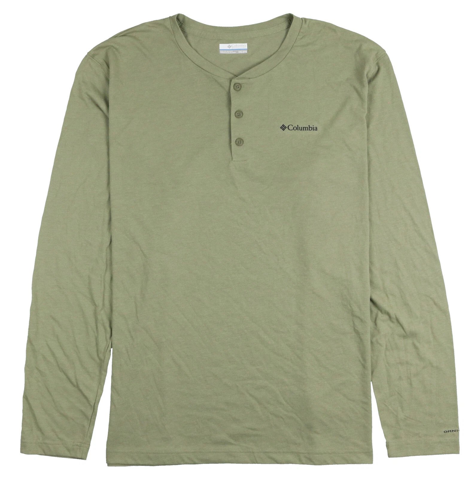 COLUMBIA Thistletown Hills Henley Long Sleeve Shirt sz 2XL XX-Large Olive Green