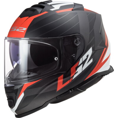 LS2 FF800 Storm Integralhelm Nerve matt-schwarz / rot Motorradhelm Sonnenblende