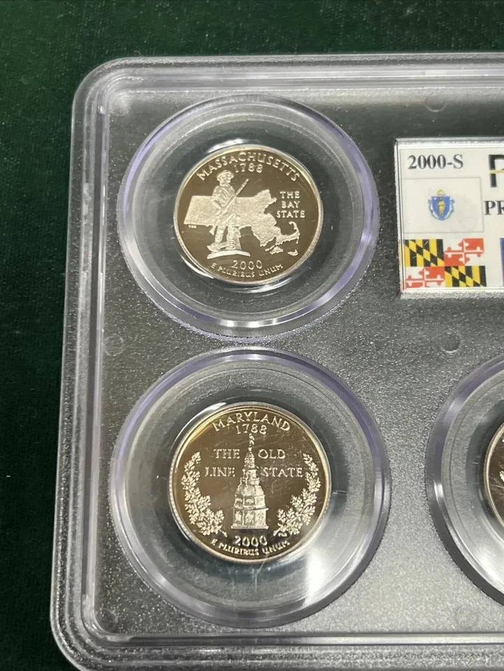 2000-S Quarter Proof 25c PCGS PR69DCAM Deep Cameo Set MA MD SC NH VA Complete! - Image 2 of 4