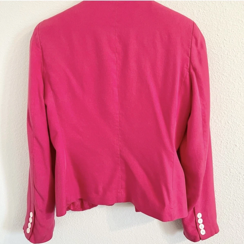 Ralph Lauren 100% Seda Rosa Profundo Forrado Abrigo Chaqueta Foto 4 de 4