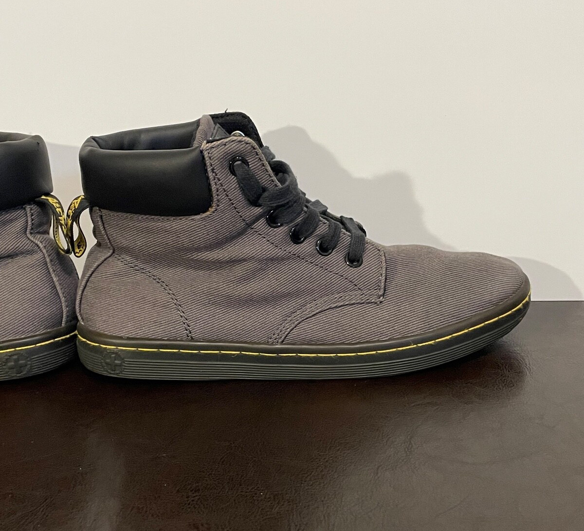DOC MARTENS WOMENS 7 MAELLY AIR WAIR SHOES CHUKKA BOOTIE BOOTS GRAY CANVAS thumbnail 5