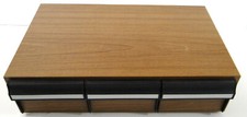 Vintage Faux Wood 3-Drawer Cassette Tape Storage Case 36 Capacity
