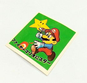 (Game Item) Sticker Super Mario Bros 2 Fire & Star 1986, Amada Mint Famicom Card