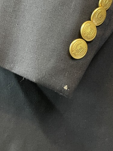 Chaps 44L Navy Blue 100% Wool Gold Button 2Btn Blazer Jacket Sport Coat - Picture 11 of 12