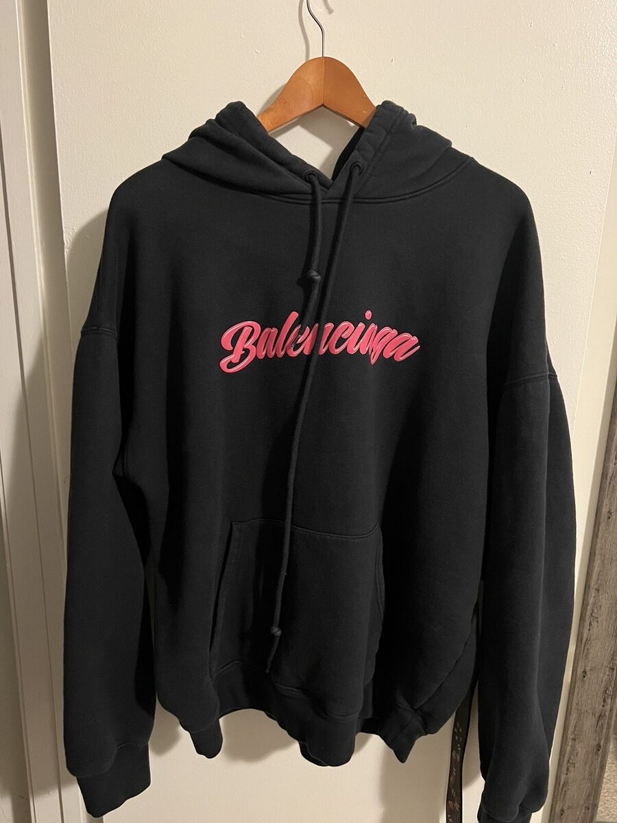 Balenciaga Campaign Logo Hoodie Fuchsia popular US Balenciaga Campaign Logo Hoodie Fuchsia popular US