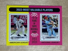 2024 Aaron Judge & Paul Goldschmidt TOPPS HERITAGE 2022 Most Valuable Players SP