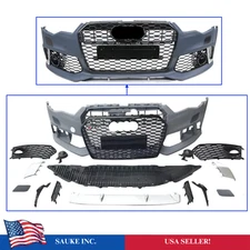 RS6 type front bumper cover grille molding conversion kit set 2012- 2015 A6 S6