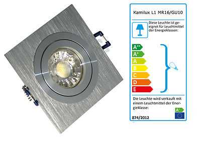 230V Vordach Downlights Einbaustrahler Kanto IP20 GU10 COB LED Strahler 3W=30W