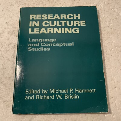 Research in Culture Learning Language and Conceptual Studies Hamnett Brislin PB