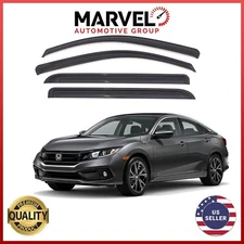Out-Channel Window Vent Visor Rain Guards Deflectors for Honda Civic 2016-2021