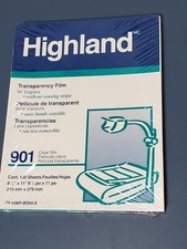 3M HIGHLAND 901 Transparency Film For Copiers Without Sensing Stripe 100 Sheets