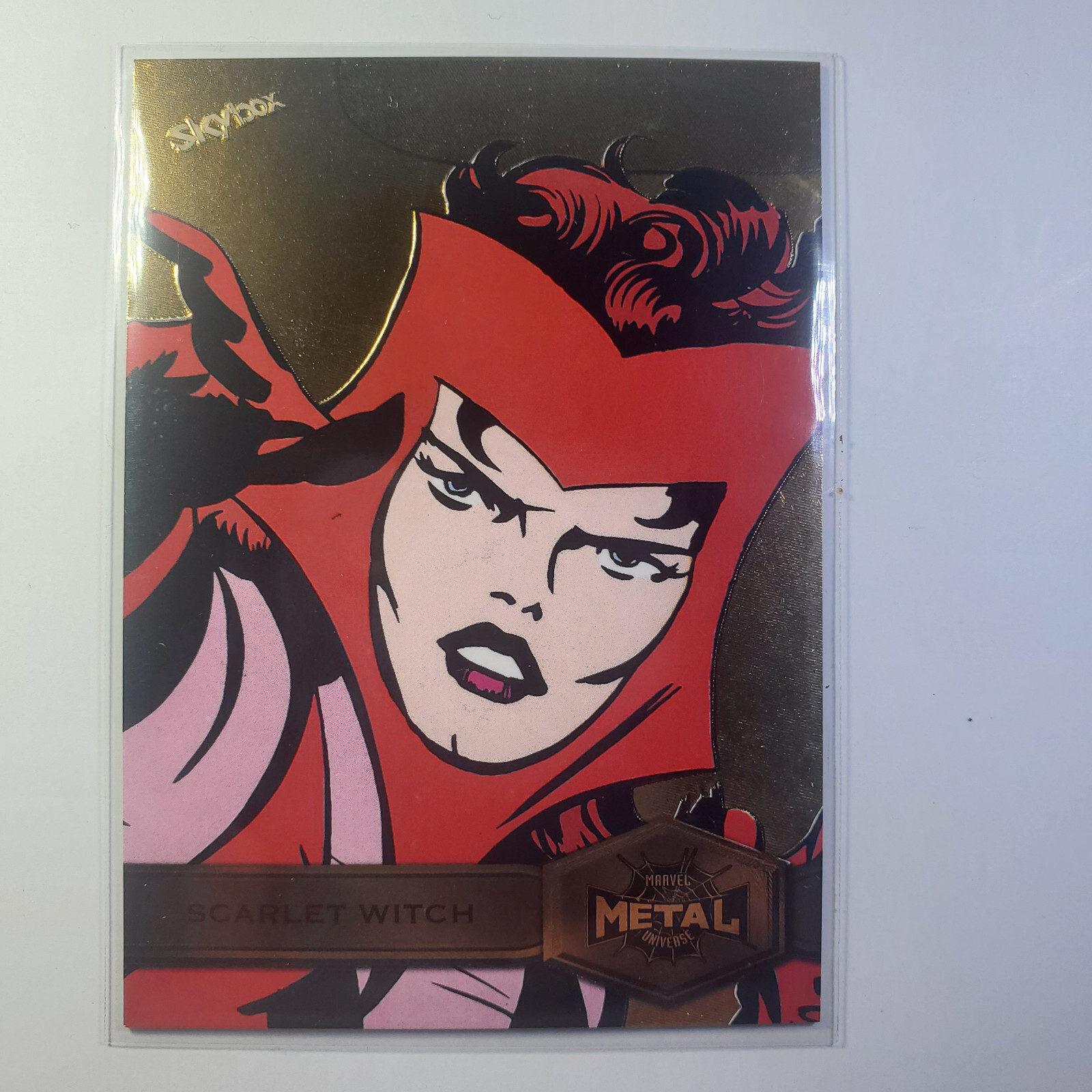 2021 Marvel Metal Universe Spider Man Scarlet Witch Light FX Gold Parallel #172