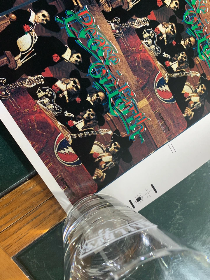 1986 GRATEFUL DEAD PEACE ON EARTH CABEZAS MUERTAS NAVIDAD HOJA POSTAL SIN CORTAR RARA Foto 4 de 4