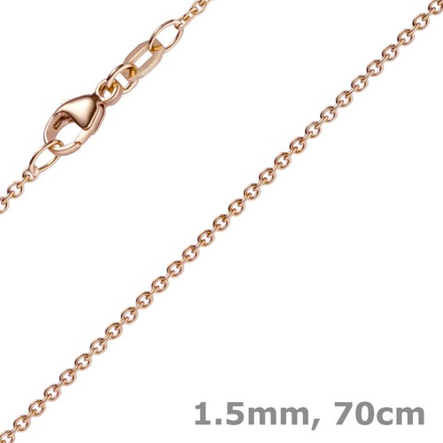 Collana con catena a maglie larghe riempita in oro rosa 14