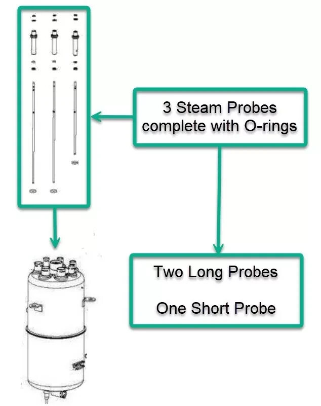 Breville Steam Probe Set Of 3 With O-Ring - BES920, BES990, BES980/08.5 - Foto 6