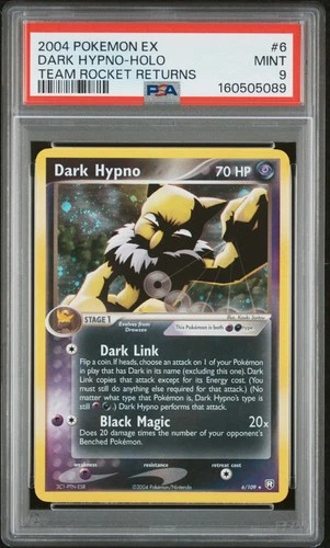 2004 POKEMON EX TEAM ROCKET RETURNS #6 DARK HYPNO-HOLO PSA 9