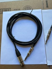 Seismic Audio - (2) Pack - Black 10' XLR Female to TRS 1/4 in Male Patch Cables