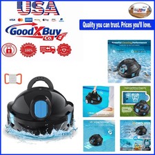 Cordless Robotic Pool Cleaner 65ft 120Min Runtime Suction Self-Parking Lightw...
