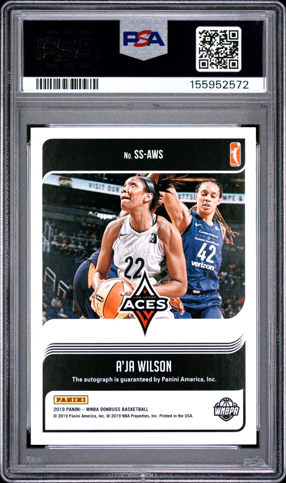 2019 Donruss WNBA A'ja Wilson AUTO 1ST YEAR PANINI PSA 10 GEM MNT AJA GOAT POP 9 view 7
