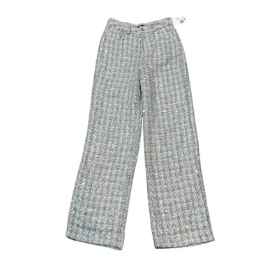 Pantalones de lentejuelas Forever 21 plateados tweed talla S vacaciones - Imagen 1 de 4