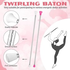 Stainless Steel Twirling Baton Gymnastics Parade Stick  Performance Arts