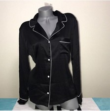 Victoria Secret Satin Afterhours Pajama Sleep Shirt Button Up Top Large. NWT