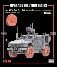 RFMRM2060 1:48 Rye Field Model 3D Printed Wheels - M-ATV 16.0xR20 Wheels Set