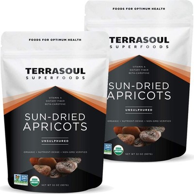 Superfoods Organic Apricots 4 Lbs (2 Pack) Sun-dried Unsulphured Fiber