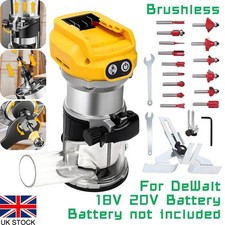 Cordless Compact Router for DeWalt 18V 20V Battery 6 Speeds for Woodworking UK