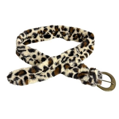 Bold Leopard Pattern Belt Fashion Forward Accessory Soft PU Leather Plush Belt