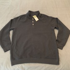 Goodfellow  Co Pullover Mens Large Dark Gray Snap Button Sweater Textured New