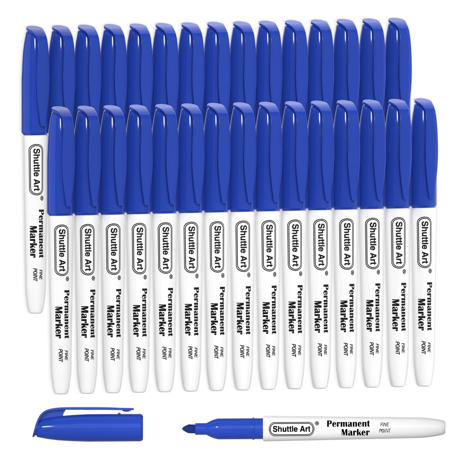 Permanent Markers, 30 Pack Blue Permanent Marker set,Fine Po