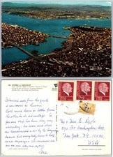 Continental Istanbul Turkey Aerial View Postcard
