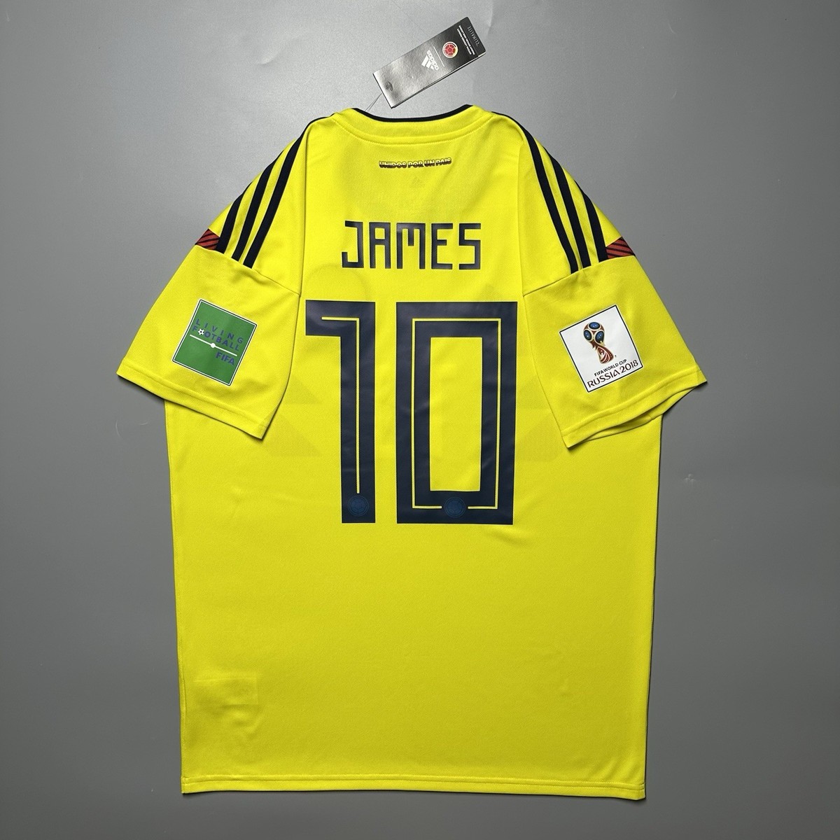 COLOMBIA ADIDAS 2018 WORLD CUP SOCCER HOME JERSEY #10 JAMES SIZE