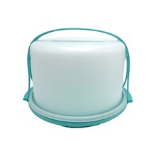 Tupperware Classic Cake Taker 10" Round NEW Light Blue Vintage Style