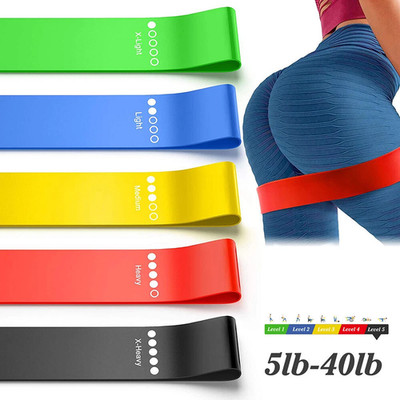 Resistance Bands Loop Set of 5 Exercise Strength Workout Fitness Yoga Booty Band