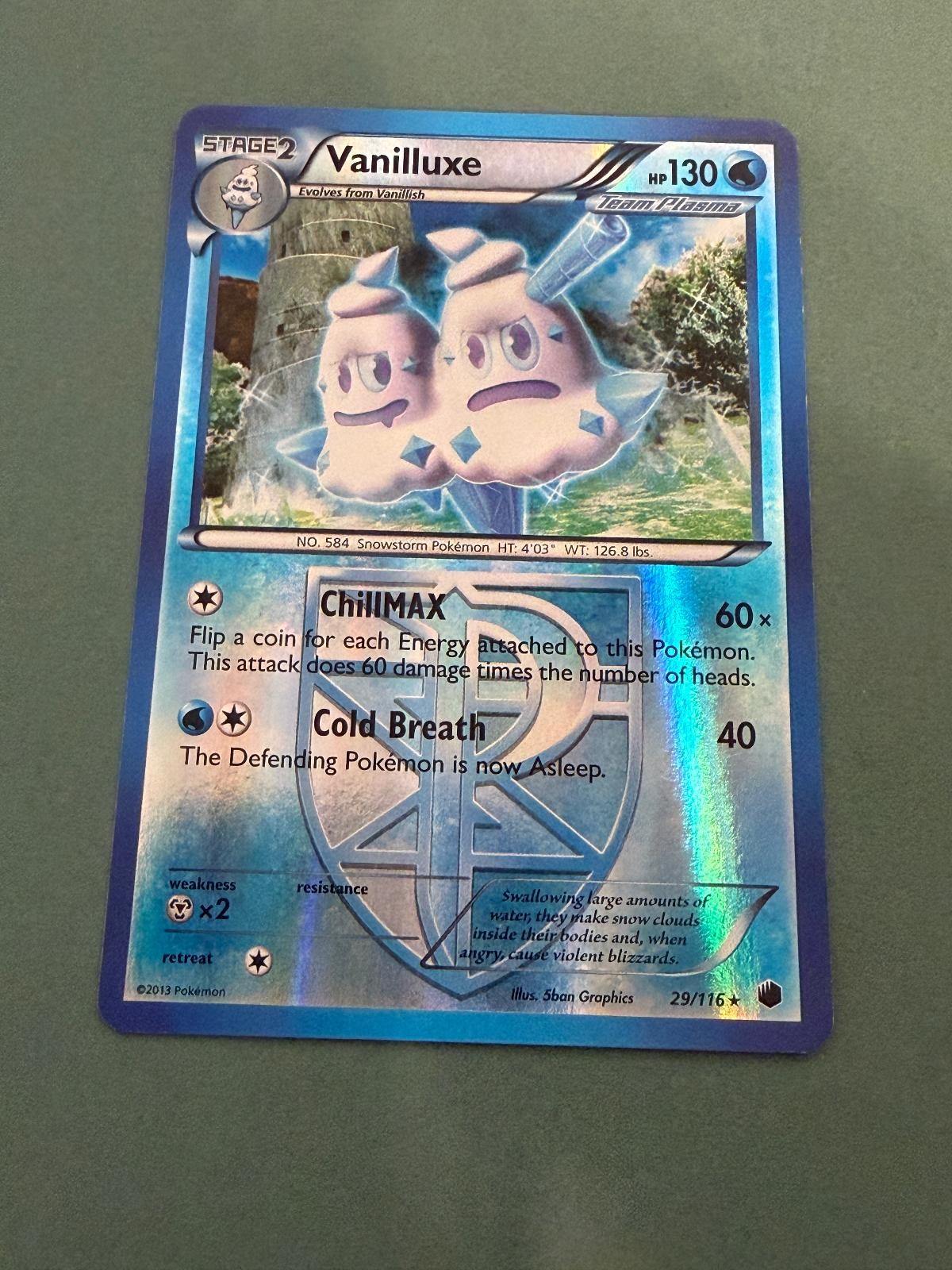 Vanilluxe 29/116 Rare Plasma Freeze Pokemon Reverse Holo Moderately Played