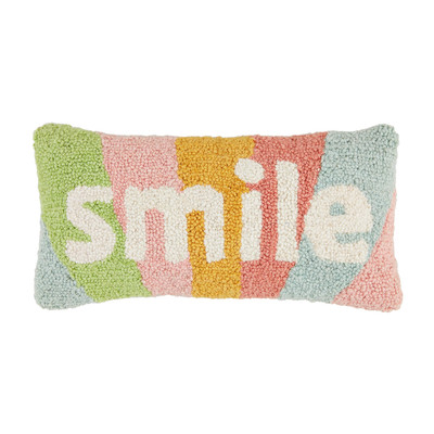 Mud Pie Smile Hook Wool Pillow