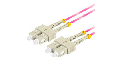 Patchcord światłowodowy MM SC/UPC-SC/UPC duplex 3mm OM4 purple 1m LANBERG